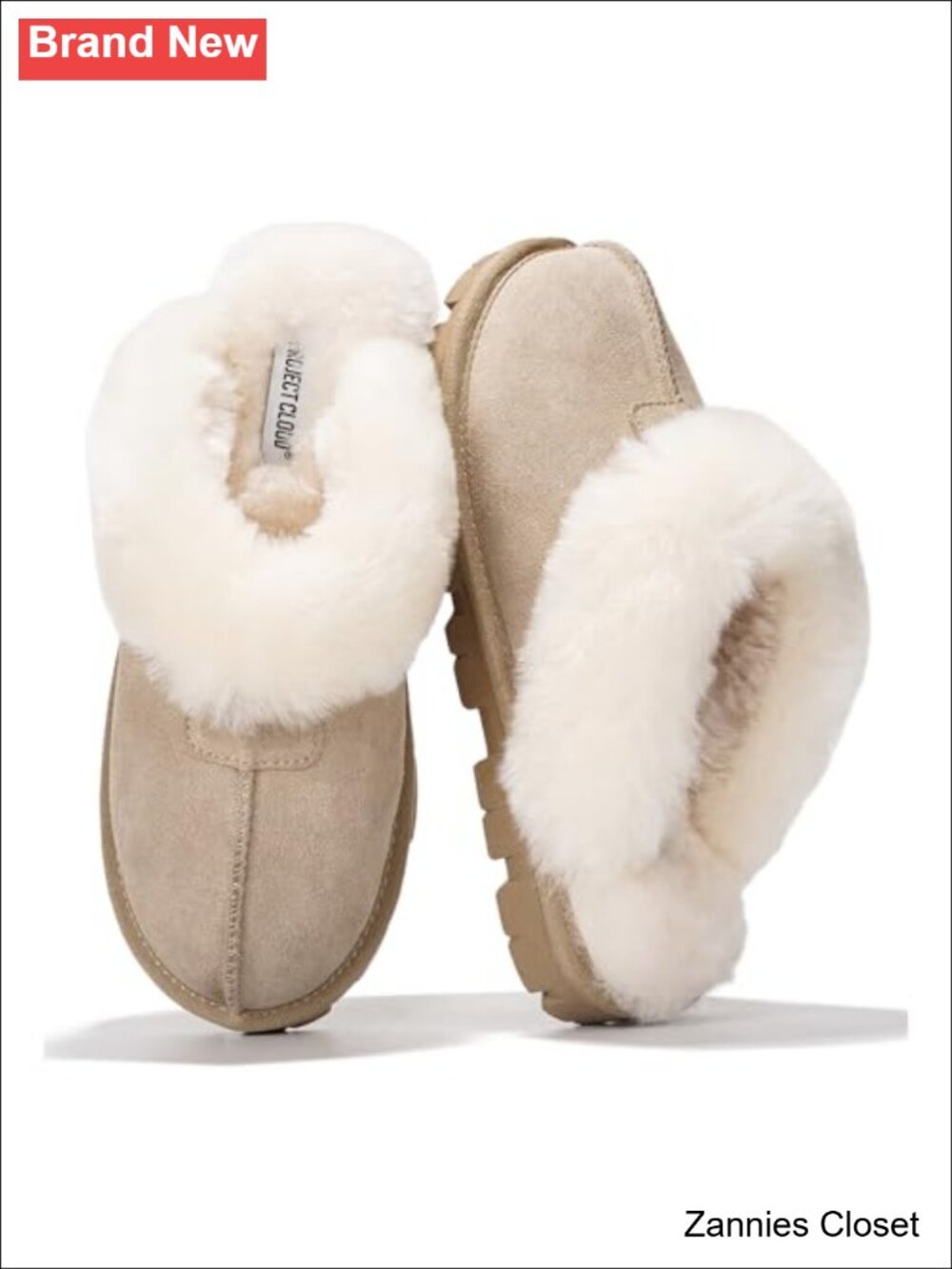 ✨Project Cloud Genuine Leather Fur-Lined Clog Slippers Memory Foam Women